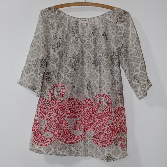 ๐จ $5 w/Bundle 2+Items ๐ฅ Merona Floral Paisley Tunic Size Medium - Picture 2 of 6
